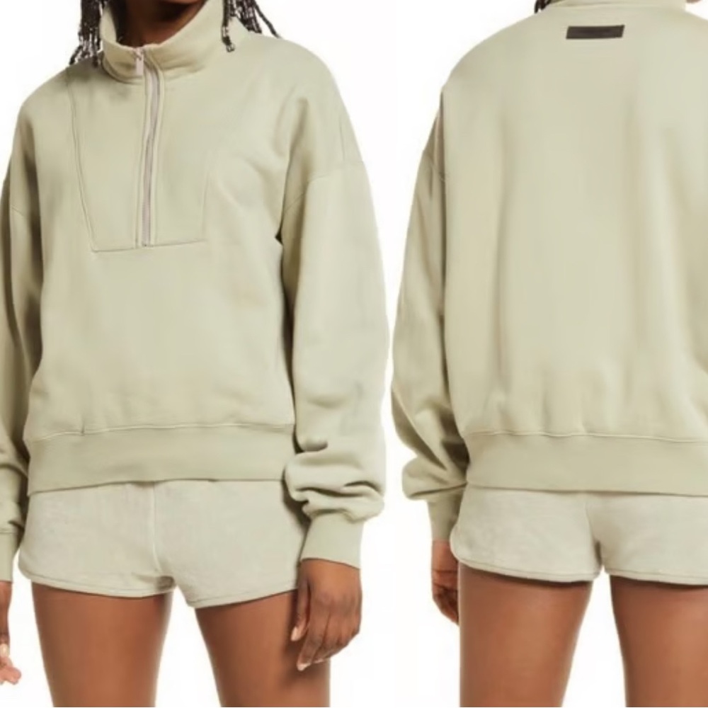 Women's‎ essentials, sage green, quarter zip
